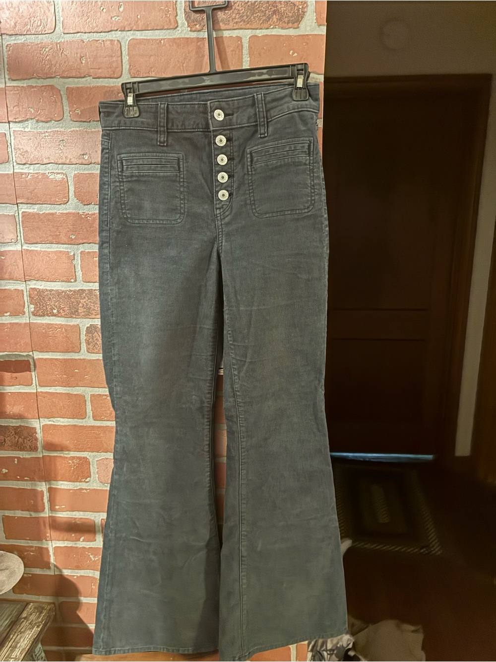 American Eagle Outfitters Dark Gray Boot Cut Corduroy Pants